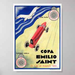 Póster Cartel de viaje vintage restaurado de Argentina