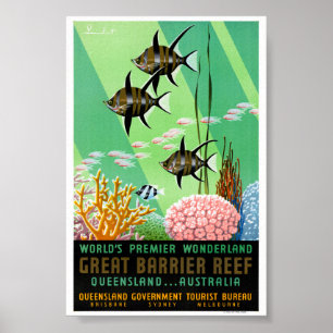 Póster Cartel de viaje vintage restaurado de Australia