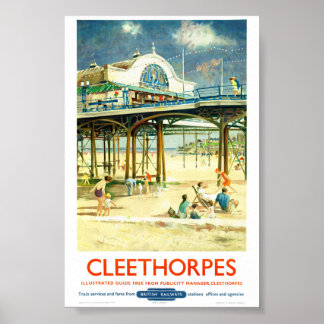 Póster Cartel de viaje vintage restaurado de Cleethorpes