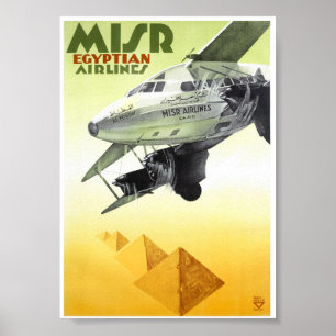 Póster Cartel de viaje vintage restaurado de Egipto