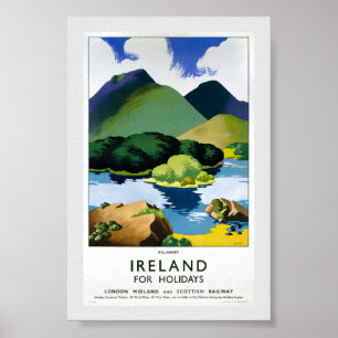 Póster Cartel de viaje vintage restaurado de Killarney Ir