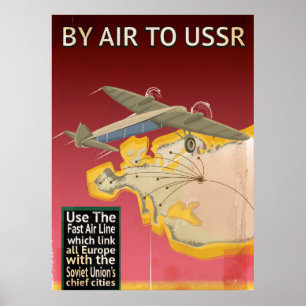 Póster Cartel de viaje vintage soviético de la URSS