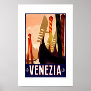 Póster Cartel de viaje vintage Venecia 2