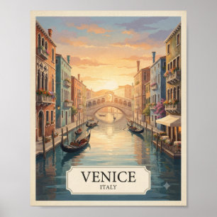Póster Cartel de viaje vintage Venecia Italia   Gran Cana