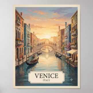 Póster Cartel de viaje vintage Venecia Italia | Gran Cana