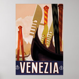 Póster Cartel de viaje vintage Venecia Italia Turismo Ven