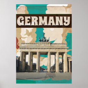 PÓSTER CARTEL DE VIAJES ANTIGUO DE ALEMANIA
