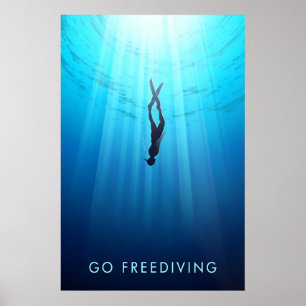 Póster Cartel de Viajes de Buceo Libre