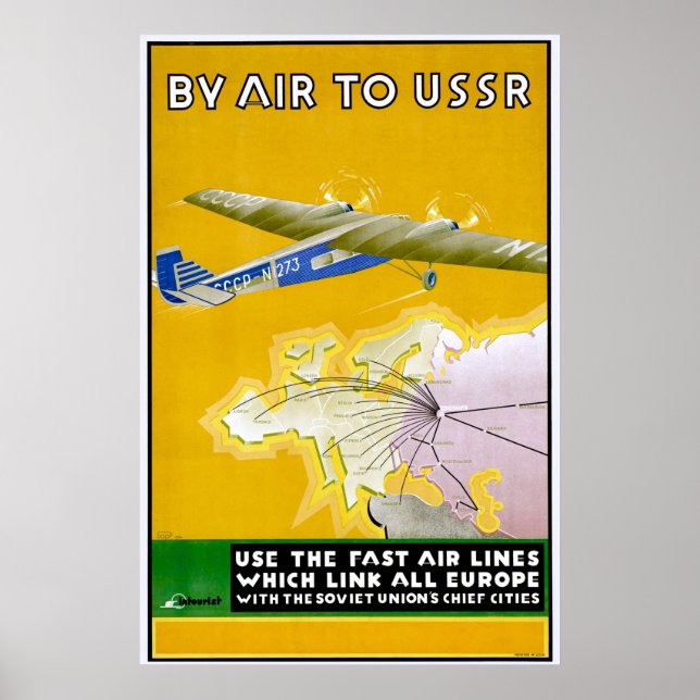 Póster Cartel de Viajes de Intourist de 1935 (Frente)