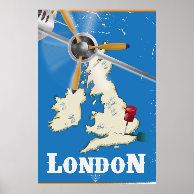 Póster Cartel de Viajes de Londres (Frente)