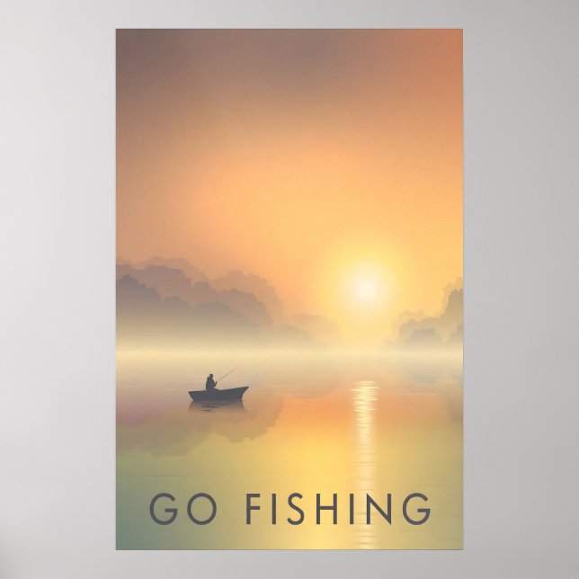 Póster Cartel de Viajes de Pesca (Frente)
