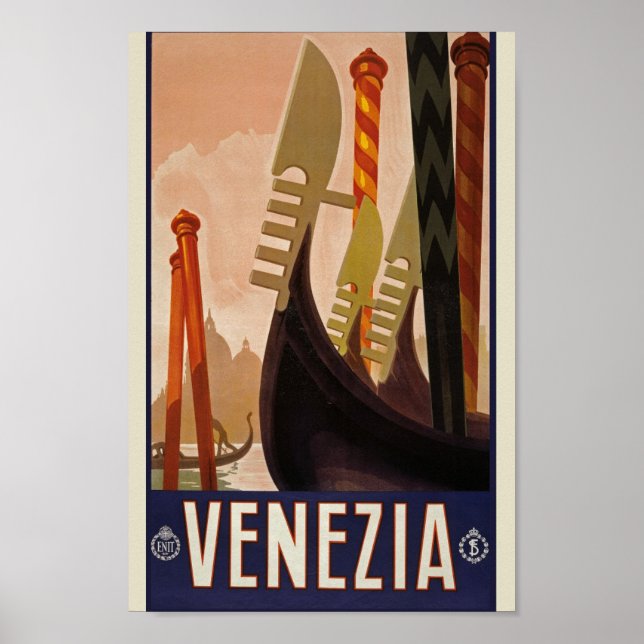 Póster Cartel de Viajes de Venecia (Frente)