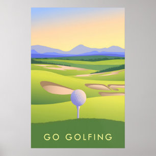 Póster Cartel de Viajes Ve a Jugar Golf