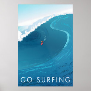 Póster Cartel de Viajes Ve a Practicar Surf