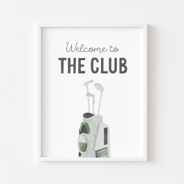 Póster Cartel de vivero de golf Verde salvia Bienvenido a