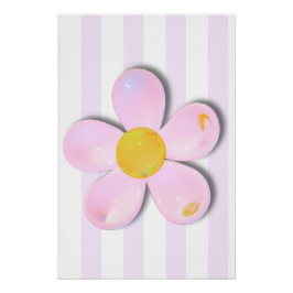 Póster Cartel de vivero y niños Daisy Globo Rosa