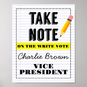 Póster cartel de votación escuela salón de clase Tome Not