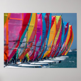 Póster cartel de windsurfistas de Bonaire