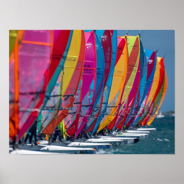 Póster cartel de windsurfistas de Bonaire (Frente)