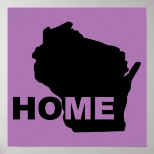 Póster Cartel de Wisconsin Hogar Lejos del Estado