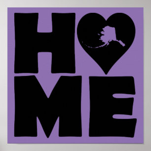 Póster Cartel del afiche del estado del corazón en Alaska