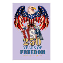 Cartel del Águila Patriótica USA Versión Púrpura