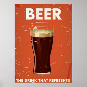 Póster Cartel del anuncio publicitario de la cerveza del