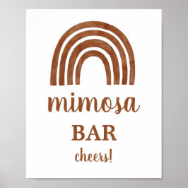 Póster Cartel del bar Terracotta Boho Rainbow Mimosa