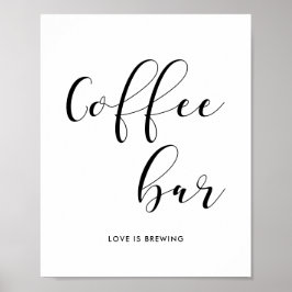 Póster Cartel del boda de la barra de café