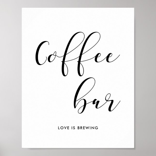 Póster Cartel del boda de la barra de café (Frente)