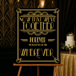 Póster Cartel del boda del plan de asientos Art deco
