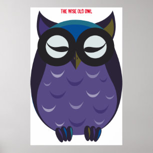 Póster Cartel del Búho Sabio
