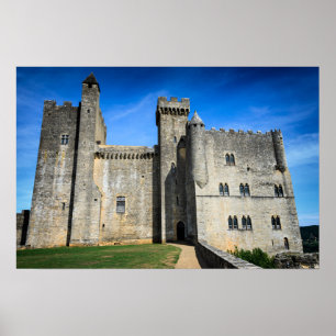 Póster cartel del castillo medieval chateau de Beynac
