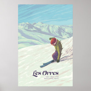 Póster Cartel del Centro de Esquí Les Orres Francia