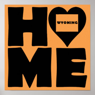 Póster Cartel del estado de Wyoming Home Heart