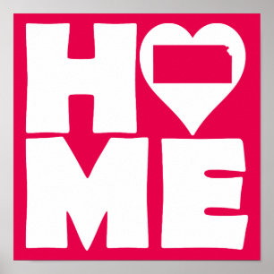 Póster Cartel del estado del corazón de Kansas