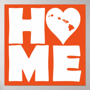 Póster Cartel del estado del corazón en Hawái