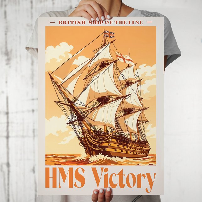 Póster Cartel del HMS Victory Icono Británico de Barco de (HMS Victory Poster Iconic British Ship of the Line. Poster)