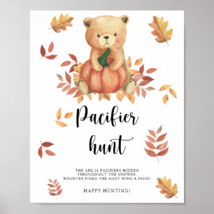 Póster Cartel del juego de búsqueda de chupete de otoño -