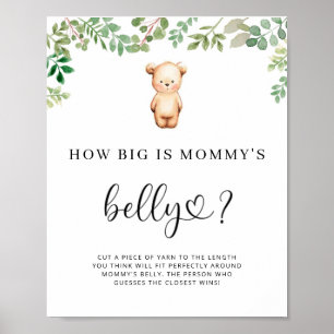 Póster cartel del juego del tamaño de la barriga de mamá