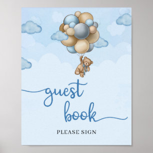 Póster Cartel del libro de invitados de globos marrones a