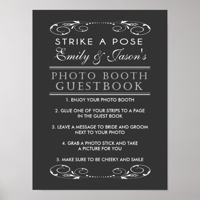Póster Cartel del libro de invitados del cuerpo fotográfi (Frente)