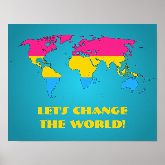 Póster Cartel del mundo del orgullo pansexual (Frente)