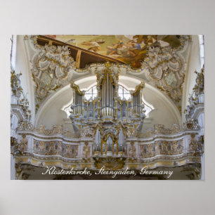 Póster cartel del órgano de la abadía de Steingaden