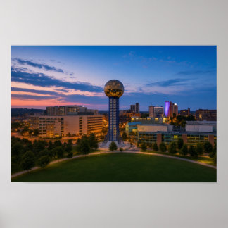 Póster Cartel del paisaje Sunsphere Knoxville