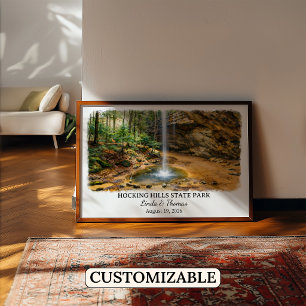 Póster Cartel del Parque Estatal Hocking Hills Ohio, Acua