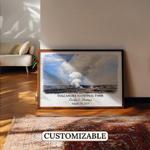 Póster Cartel del Parque Nacional de los Volcanes de Hawá