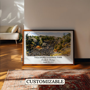Póster Cartel del Parque Nacional de los Volcanes de Hawá