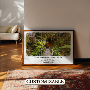 Póster Cartel del Parque Nacional de los Volcanes de Hawá