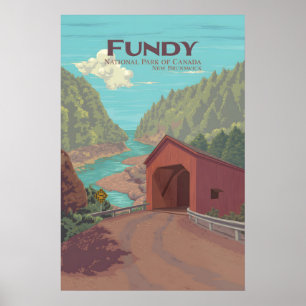 Póster Cartel del Parque Nacional Fundy Nueva Brunswick C